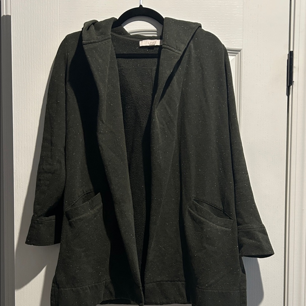 LOFT Dark Green Hooded Utility Jacket